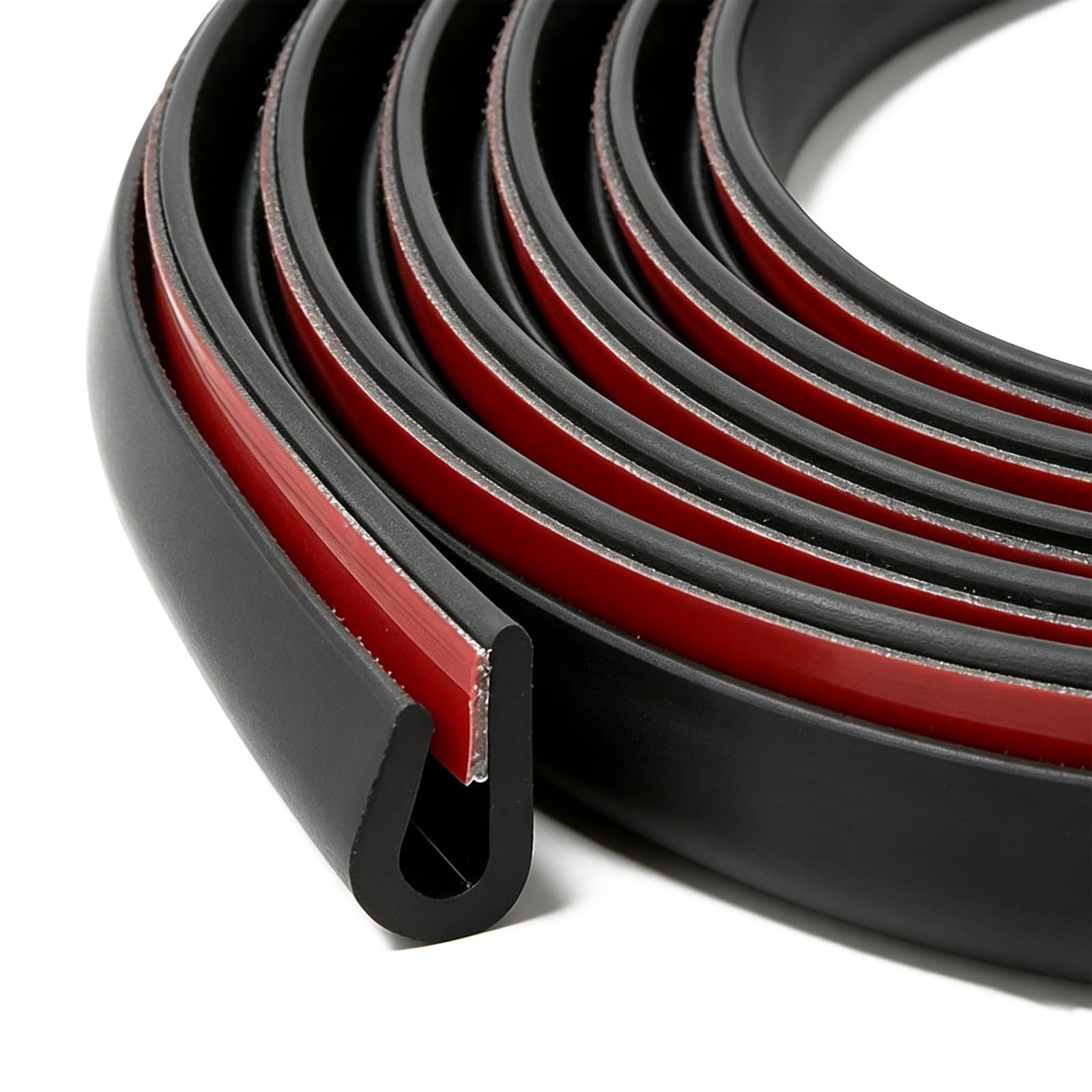 Self-Adhesive Car Door Edge Guards - U Channel Rubber Edge Trim for Metal Edge Protection, Fits Most Car Doors, Hatches, Lockers &amp; Panels, 20Ft
