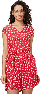 globus Women Printed V-Neck Playsuit with Waist Tie-Ups-picture-29