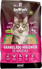 GRANULADO HIGIÊNICO DE MADEIRA IPET WOOD'S P/Gatos 4KG