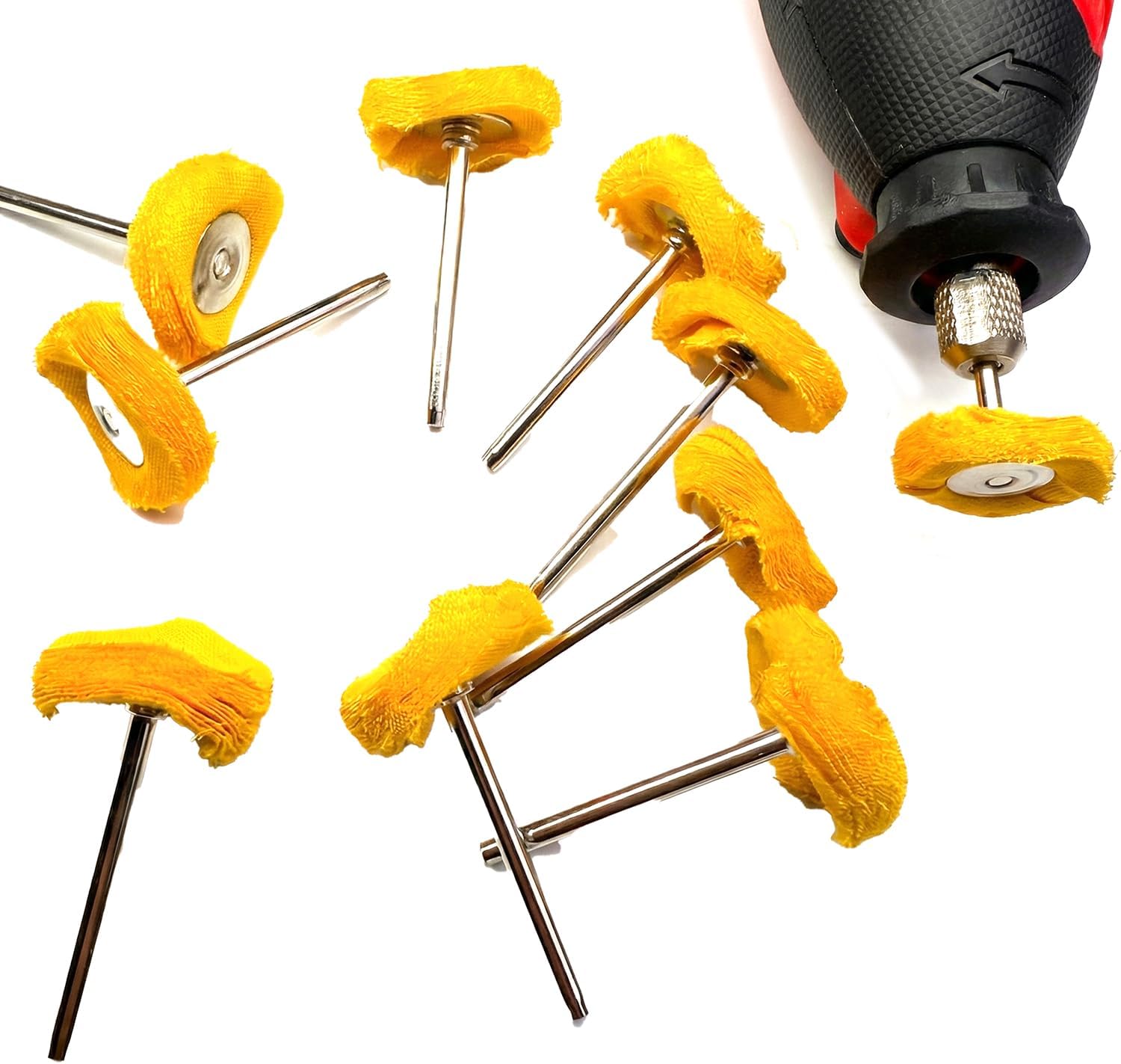 20 Pcs Mini Muslin Mirror Polishing Wheel,1" Mini Buffer Polisher Kit for Resin Stone Watch Jewelry Polishing Kit Polisher Pads,1/8 Shank Compatible with Most Rotary Tool Accessories