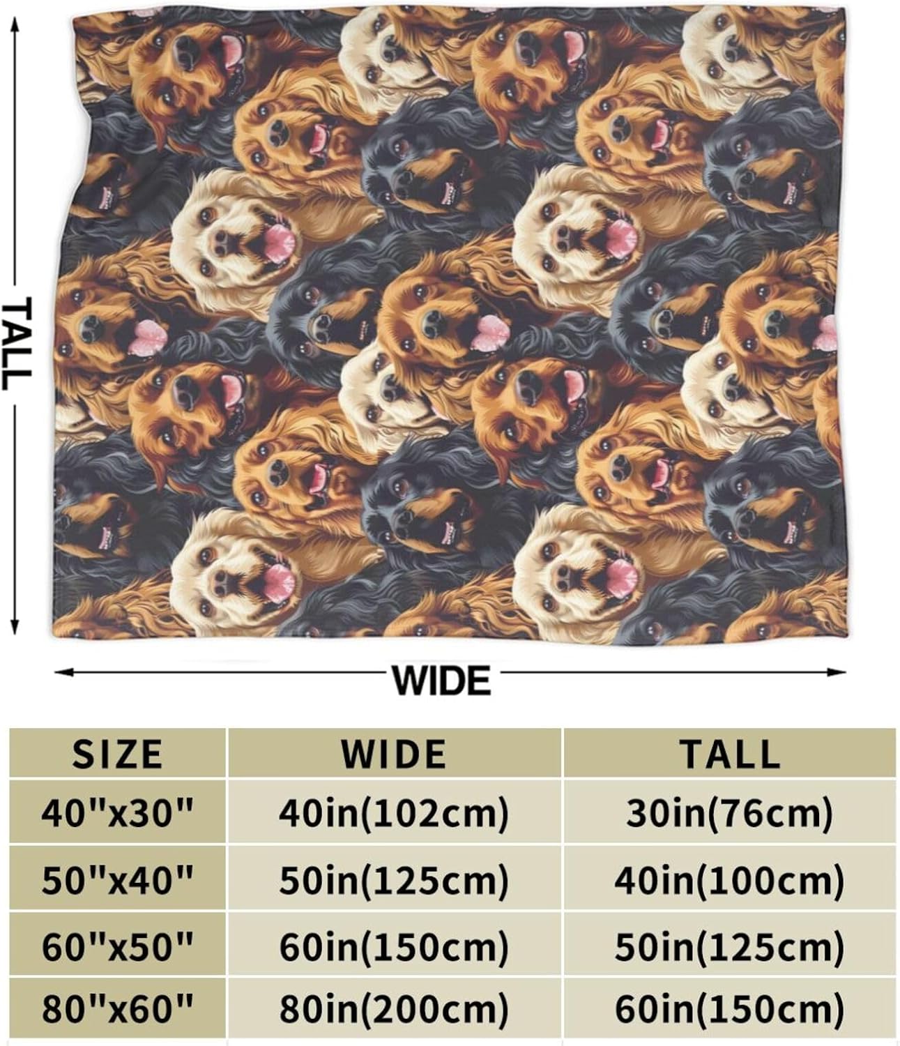 Cocker Spaniel Dog Blanket 50"x60", Cute Pet Throw Blankets, Gifts for Women Girls Kids, Soft Lightweight Fleece for Sofa Room Couch Bed Travel Modern Decor - Image 5