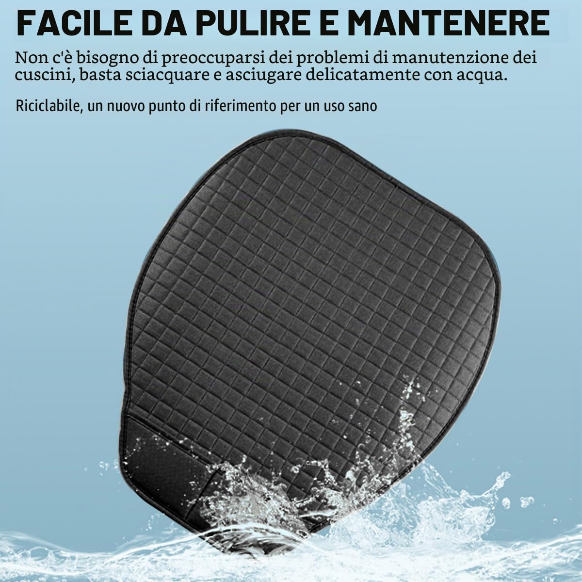JNNJ 2 Pezzi Universale Cuscino per Sedile Auto, Coprisedile Auto Anteriori Soft Confortevole, Cuscino Sedile Auto Anteriore Antiscivolo, per Interni Autoveicoli Coprisedile Tappetino(Nero)