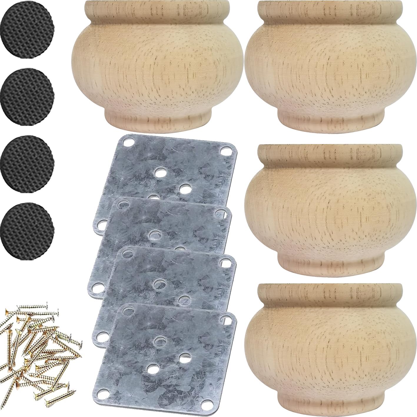 Wooden Furniture Legs, Solid Wood Unpainted Replacement Furniture Legs
