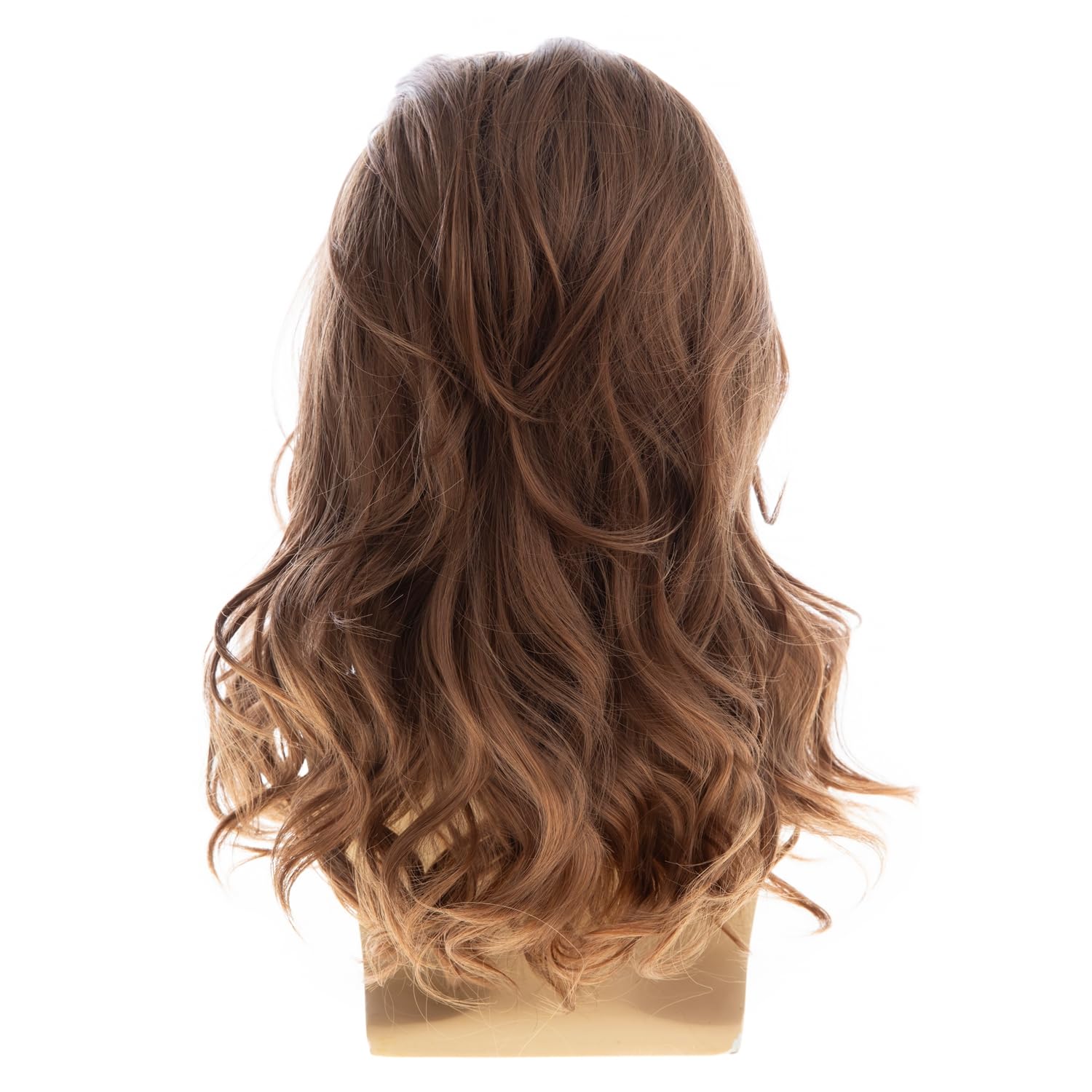 Mens Long Wavy Brown Wig Natural Layered Heat Resistant Synthetic Hair Wig for Men Daily Wear Cosplay Halloween Party & Costume