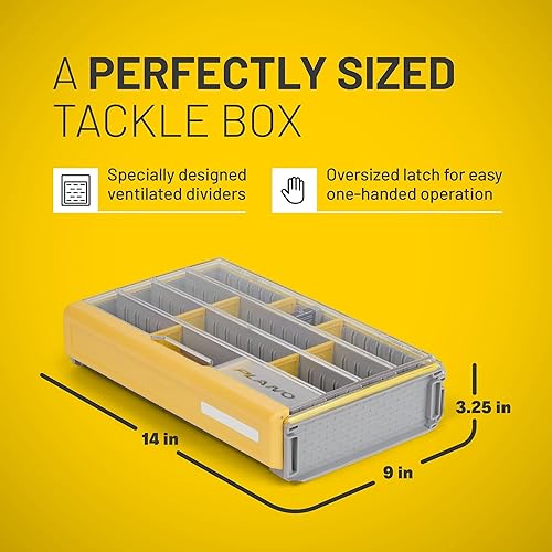 Miniatura 26 de Plano Edge 3700 - Caja de almacenamiento vertical de cebo y cebo espía, gris y amarillo, soporta hasta 52 cebos verticales, caja organizadora