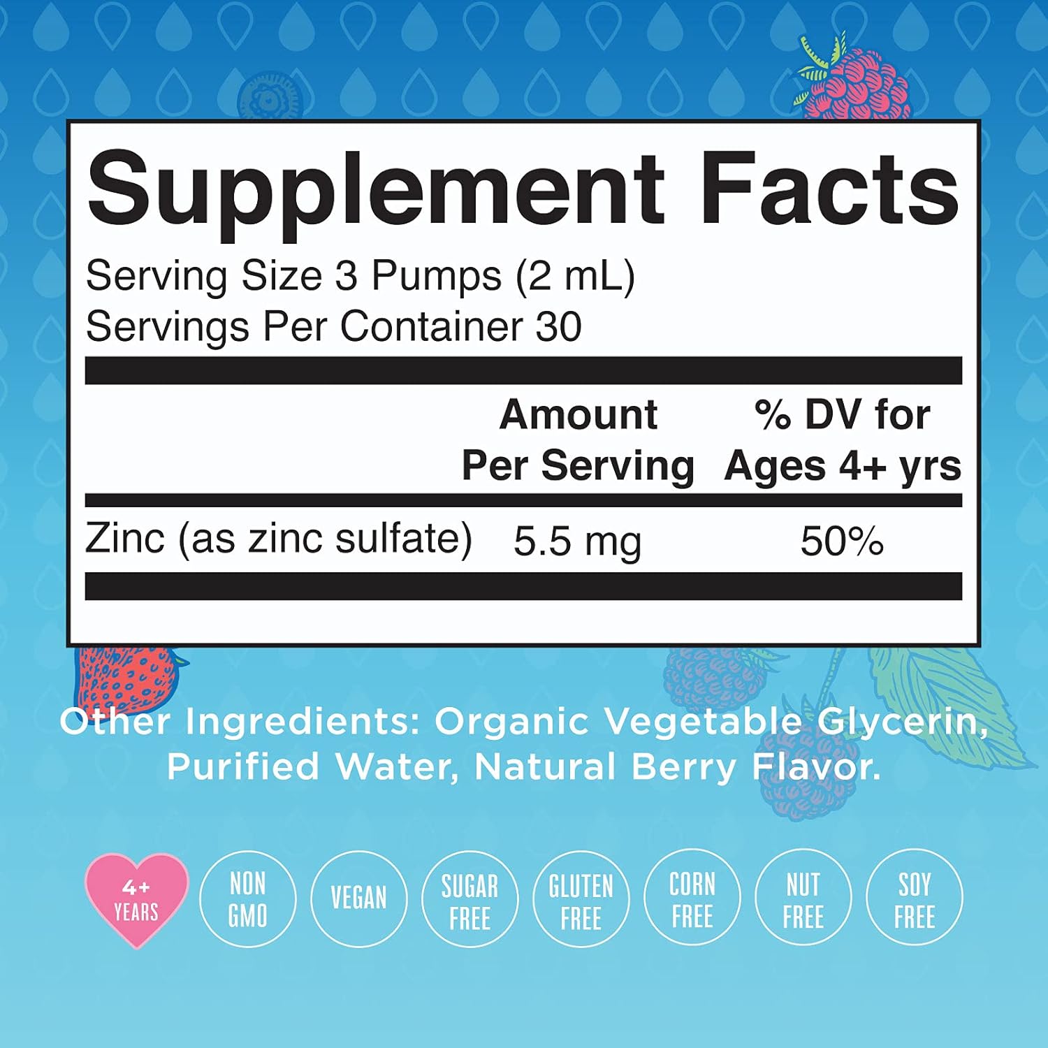 Zinc Supplements for Immune Support | Liquid Zinc Supplement | Ionic Zinc for Kids | Ages 4-13 | Zinc Sulfate | Skin Care Supplement | Vegan | Non-GMO | Gluten Free | 2 Fl Oz : Health & Household