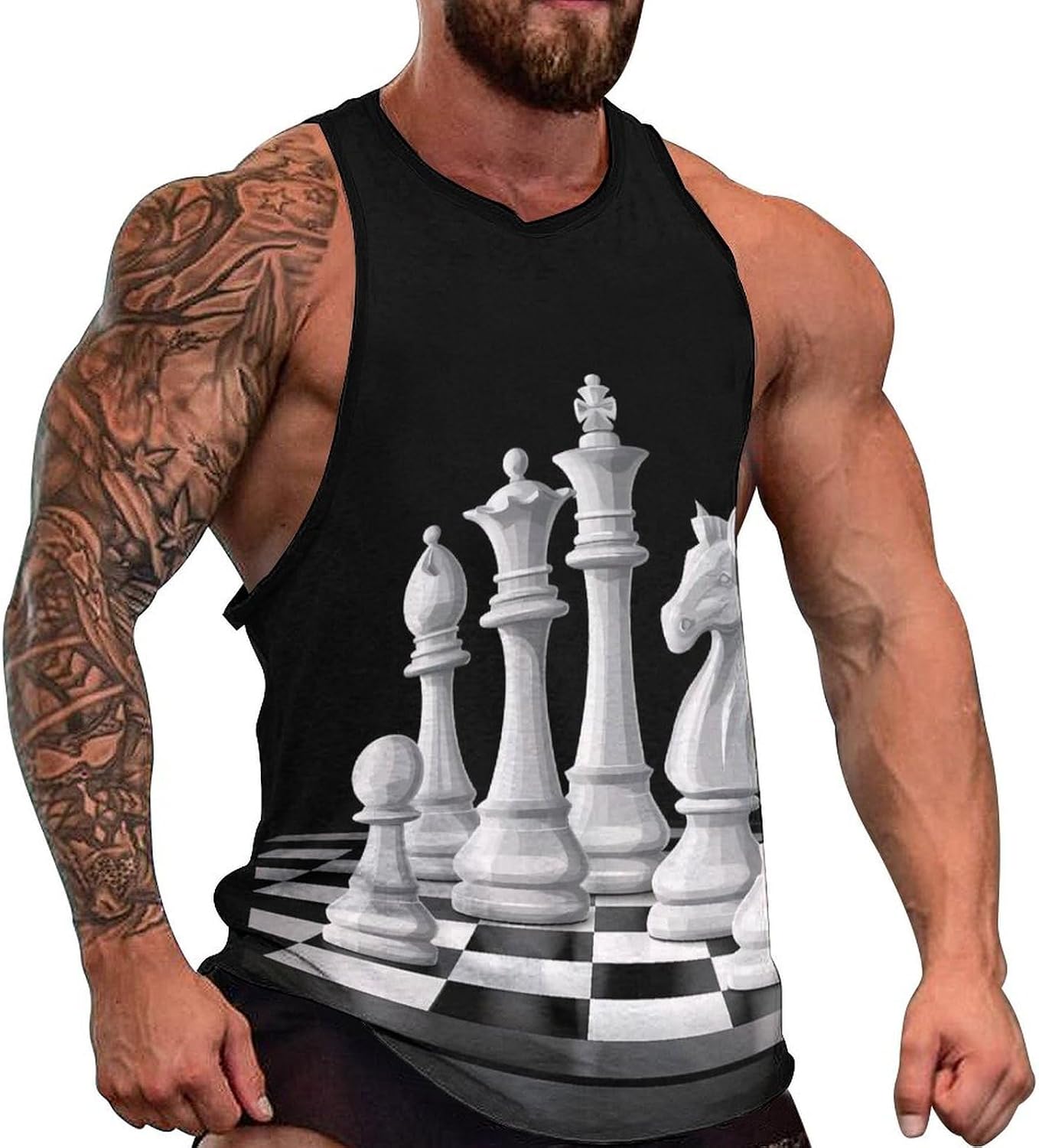 Chess King Queen Knight Mens Breathable Printed Tank Top 5XL