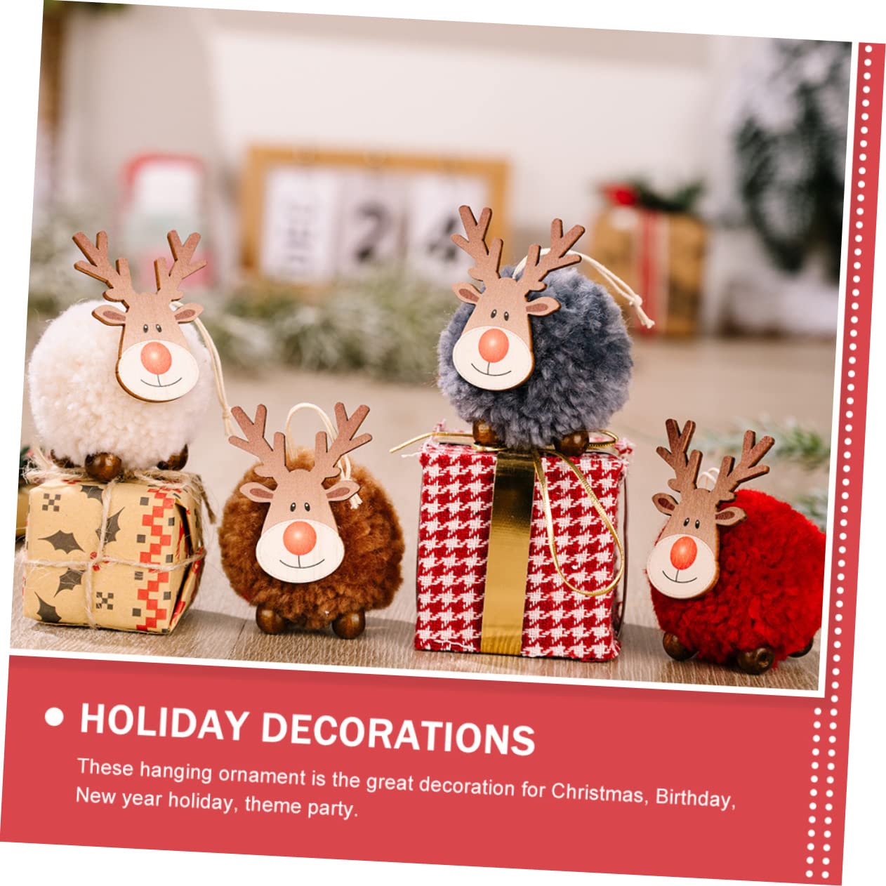 PRETYZOOM 20 Piezas Colgante de árbol de Navidad Decoraciones navideñas Colgantes navideños Adorno de Alces de Navidad Colgantes de Navidad Adorno Colgante Decoraciones de Navidad Madera