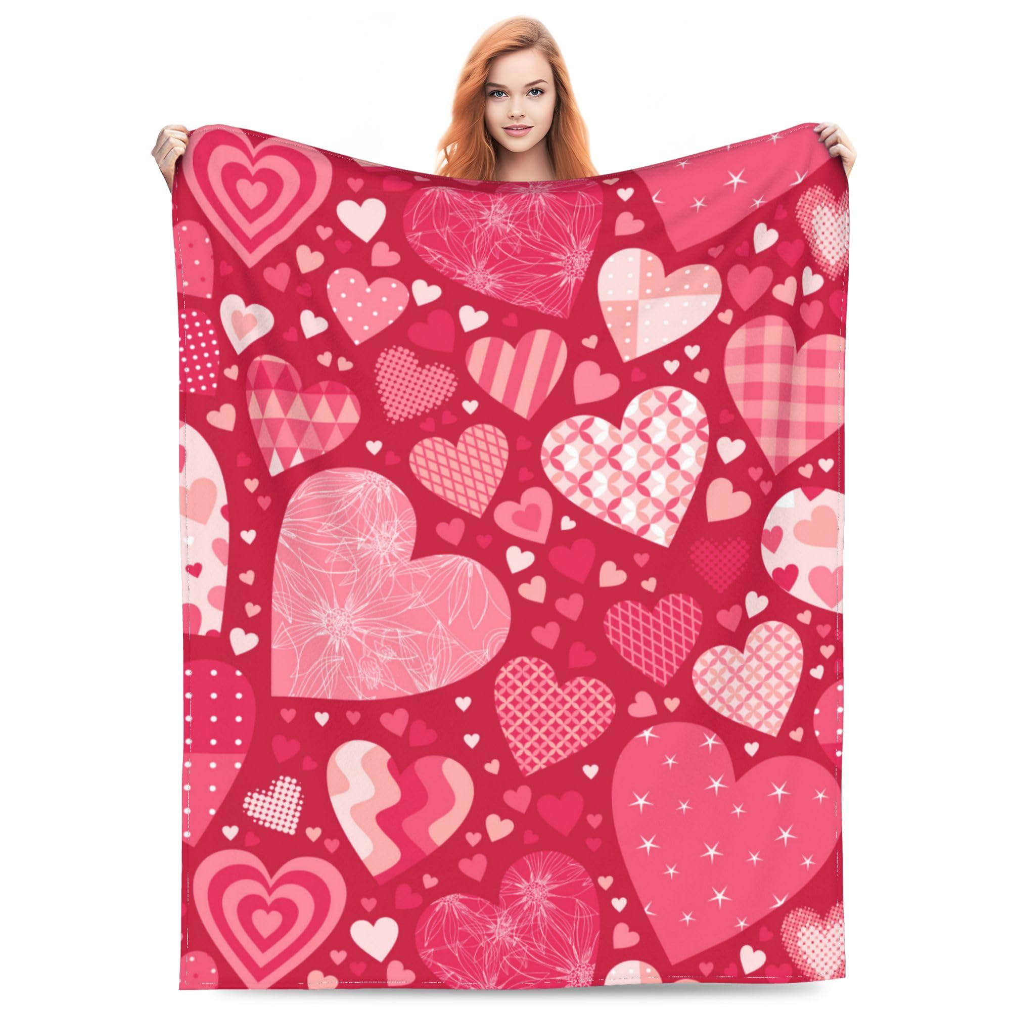 Couverture de Saint-Valentin pour femmes – Plaid de lit vintage confortable 152,4 cm