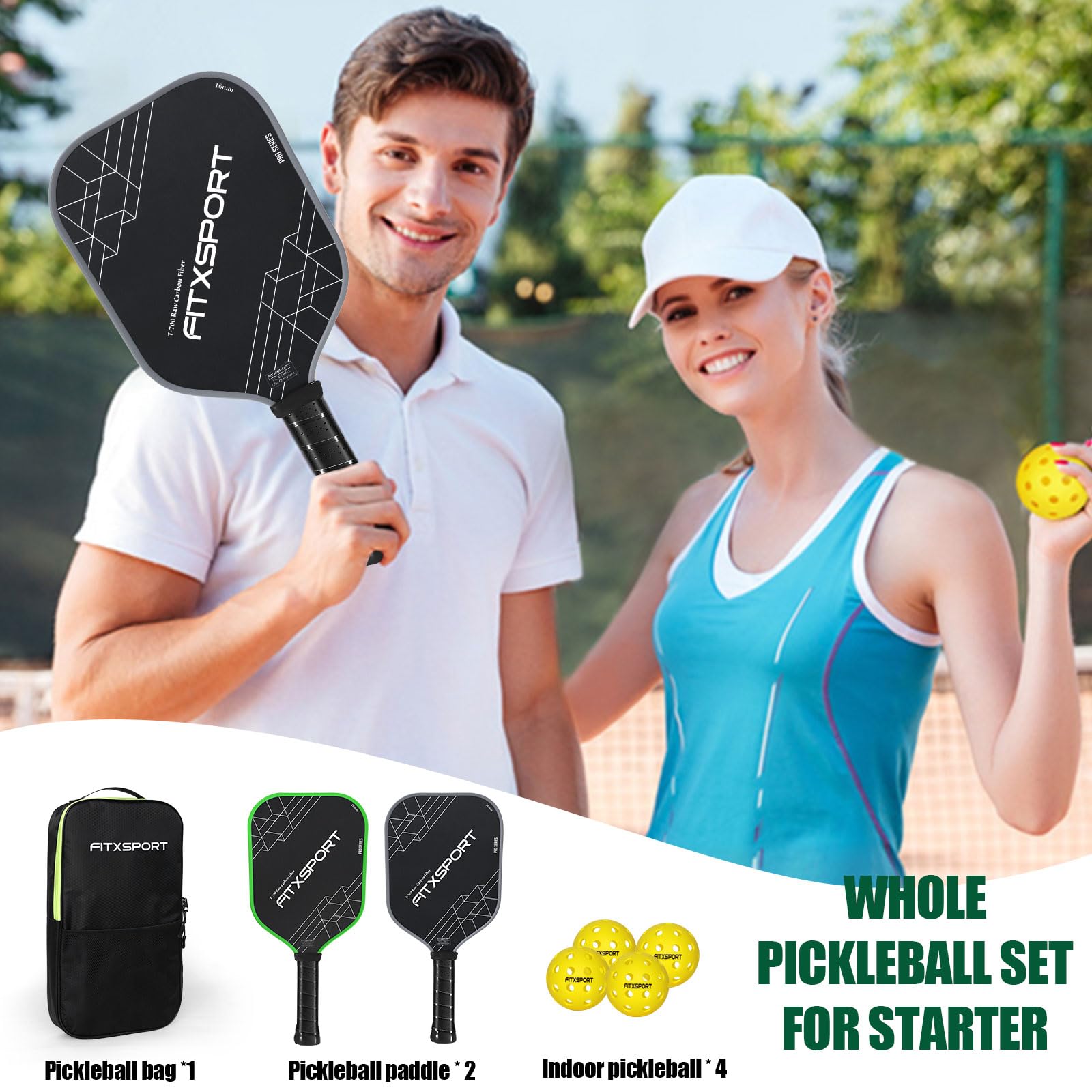 Amazon.com: T700 Raw Carbon Fiber Pickleball Paddle with 2 Pickle