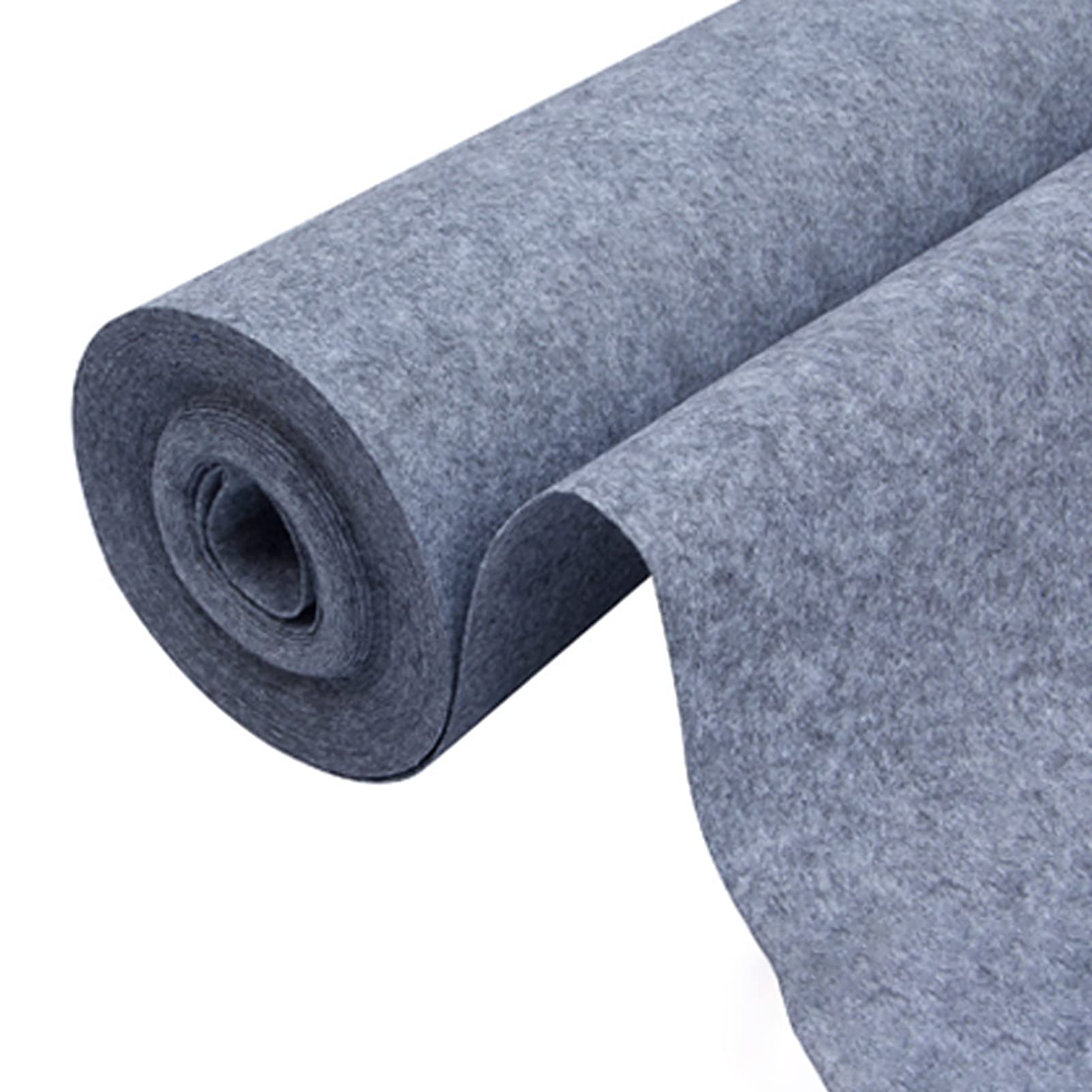 KAMPCO Hochzeit Gang Läufer Grau, Teppich Läufer für Hochzeit Zeremonie außerhalb, Polyester Stoff Teppich Rolle für Party Dekoration (Dicke: 2mm)