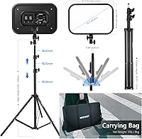 Vista 9 de NEEWER RGB168 Panel de Luz LED RGB de Video de 18.3" con Control de Aplicación, Kit de Soporte de Trípode de 2 Paquetes, 60W/360°