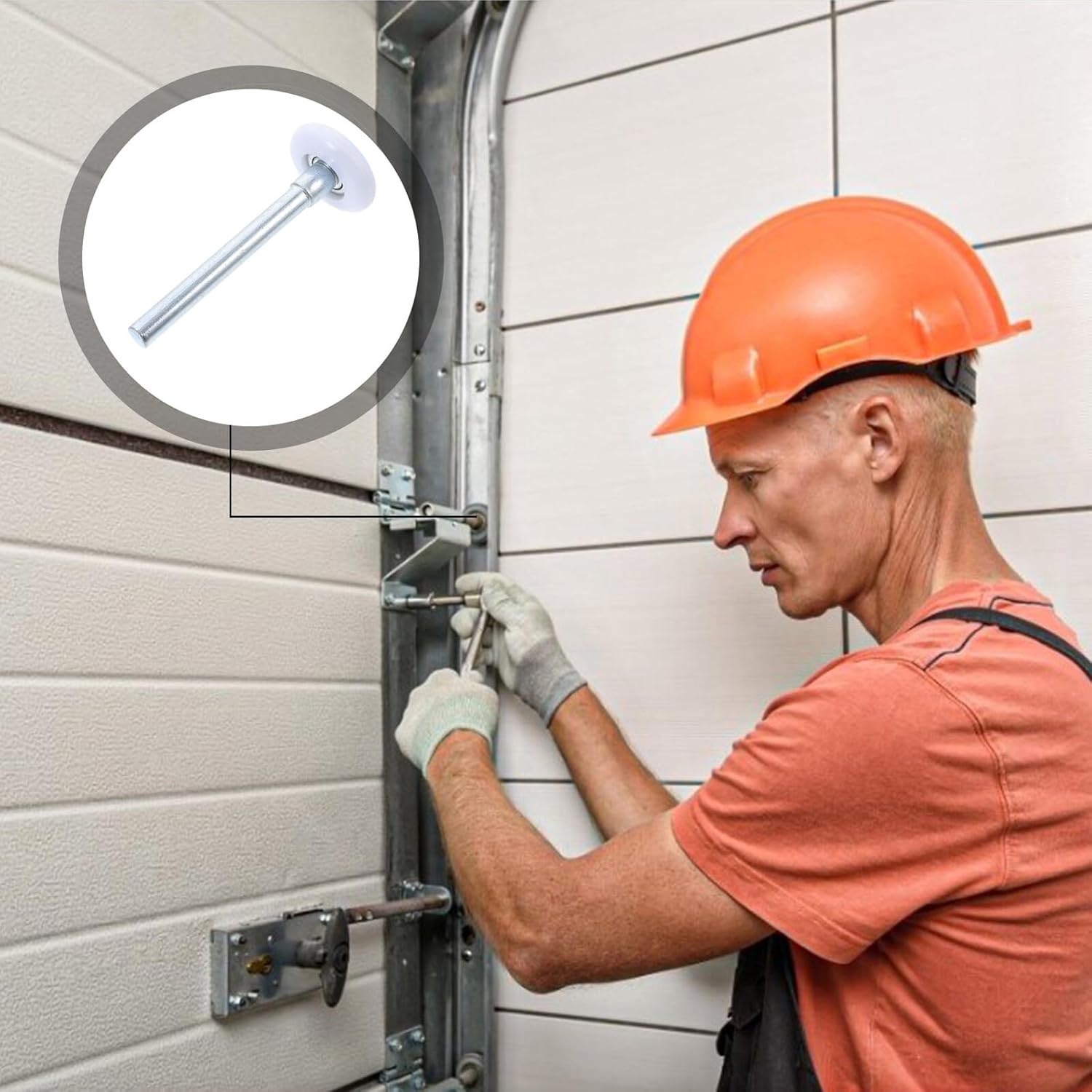 10Pcs Nylon Guide Wheels for Garage Door Rollers Replacement Fittings for Sliding Doors Practical Easy-Install