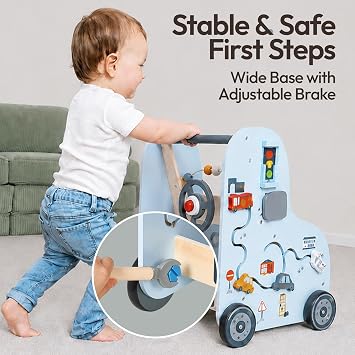 Giant bean 11-in-1 Car Wooden Kids Walker with Activity Center