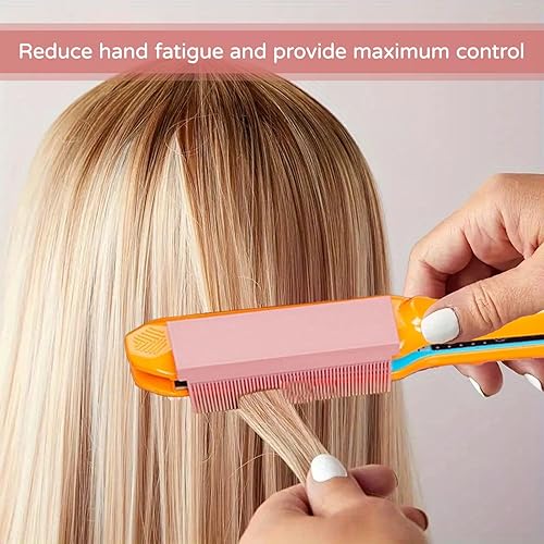 Miniatura 5 de 3 piezas de peine de hierro plano, accesorio de peine para plancha plana, diseño de clip portátil, para cabello lacio y rizado en casa y en el salón
