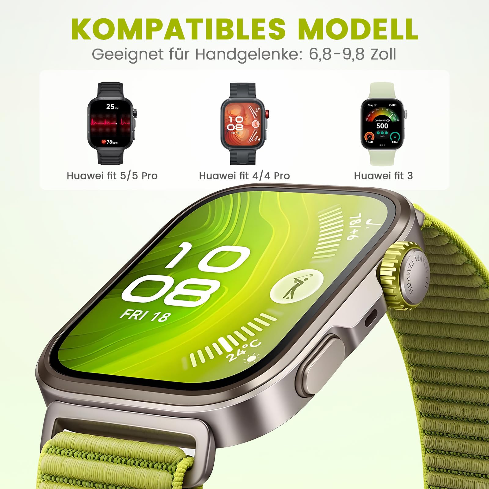 SimpleThings Sportowy pasek kompatybilny z Huawei Watch Fit 4/4 Pro/3, sportowy pasek nylonowy do Huawei Watch Fit 3/4/4 Pro, dla mężczyzn i kobiet