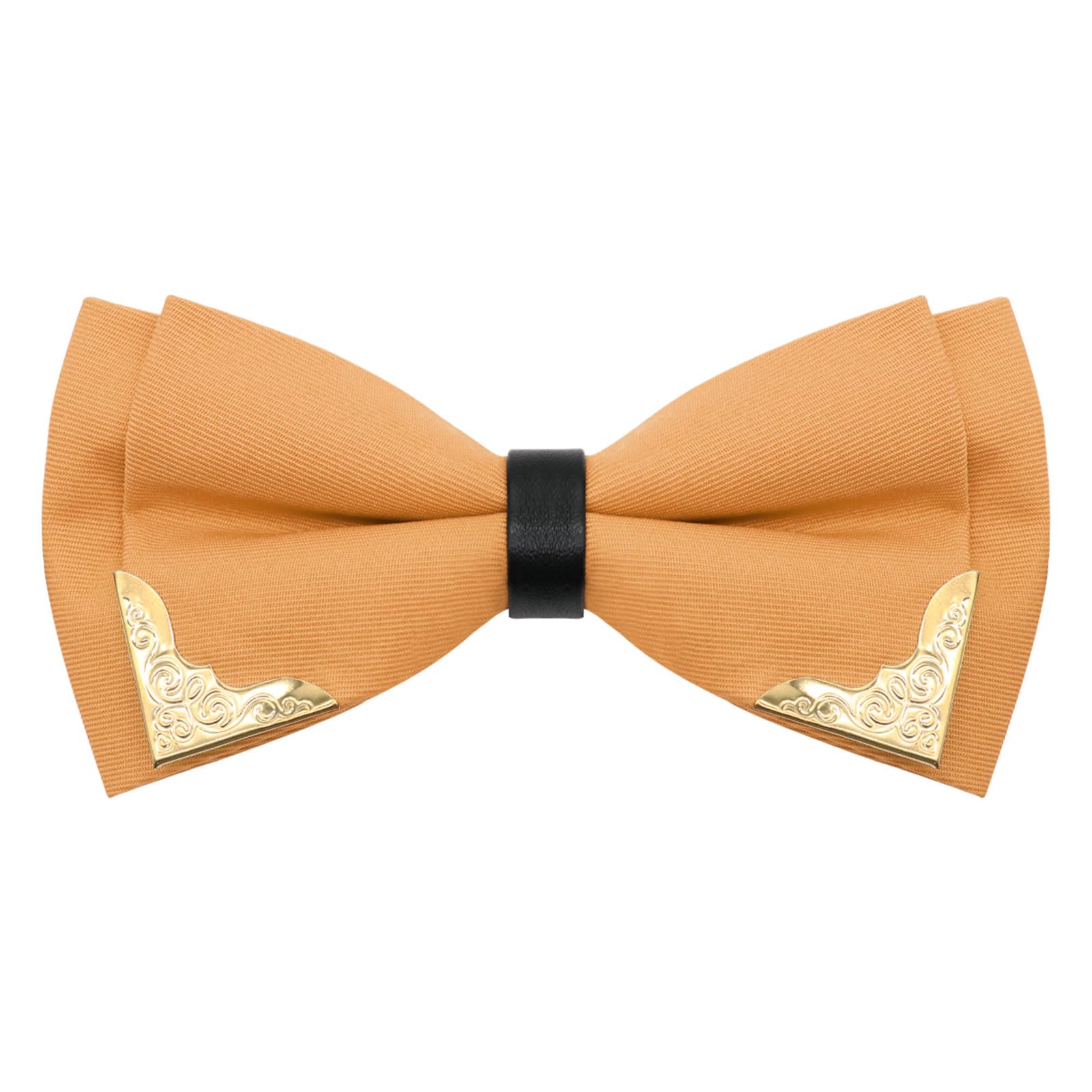 Bow Ties for Men Women Metal Gold Bowtie, Pre Tied Mens Bow Tie Tuxedo Bowties Men for Prom Wedding Party