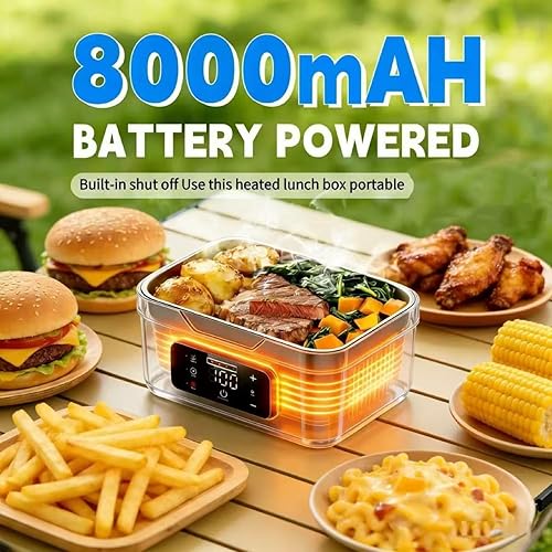 Miniatura 2 de Lonchera térmica – Fiambrera eléctrica para alimentos, calentador de alimentos portátil para el trabajo y los viajes, lonchera calentable caliente