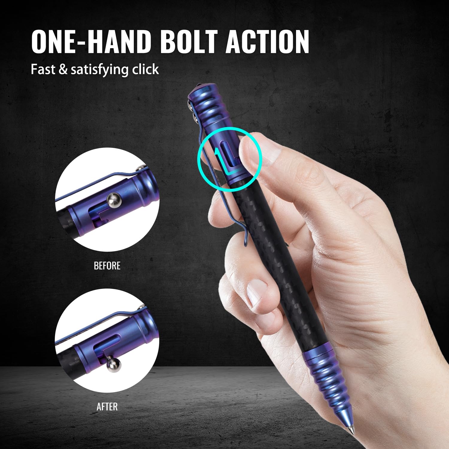 Amazon | TACRAY カーボンファイバーチタンボルトアクションペン - EDC