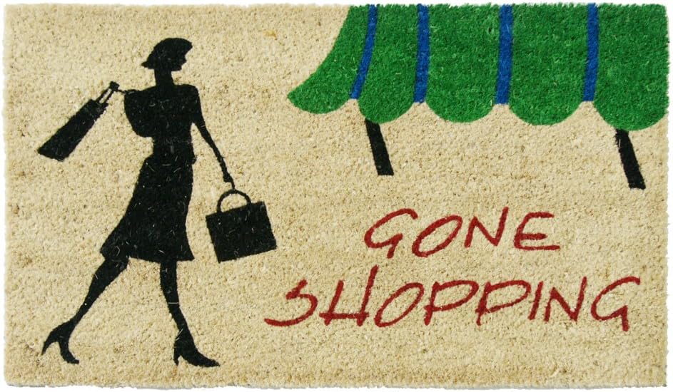Rubber-Cal "Gone Shopping Novelty Unique Welcome Mats, 18 x 30-Inch