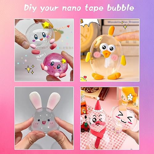 Miniatura 3 de Paquete de 5 nano cinta de burbujas de burbujas burbujas elásticas de doble cara con purpurina  Bola blanda de bricolaje, alivio de la ansiedad y el