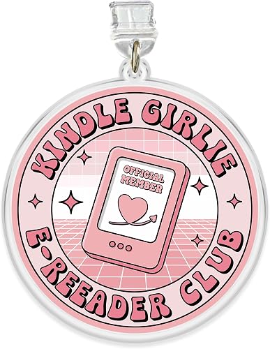 Girlie E-Reader Club, Dust Plug Charm 1.5 Inches Book Club, Female Readers, Book