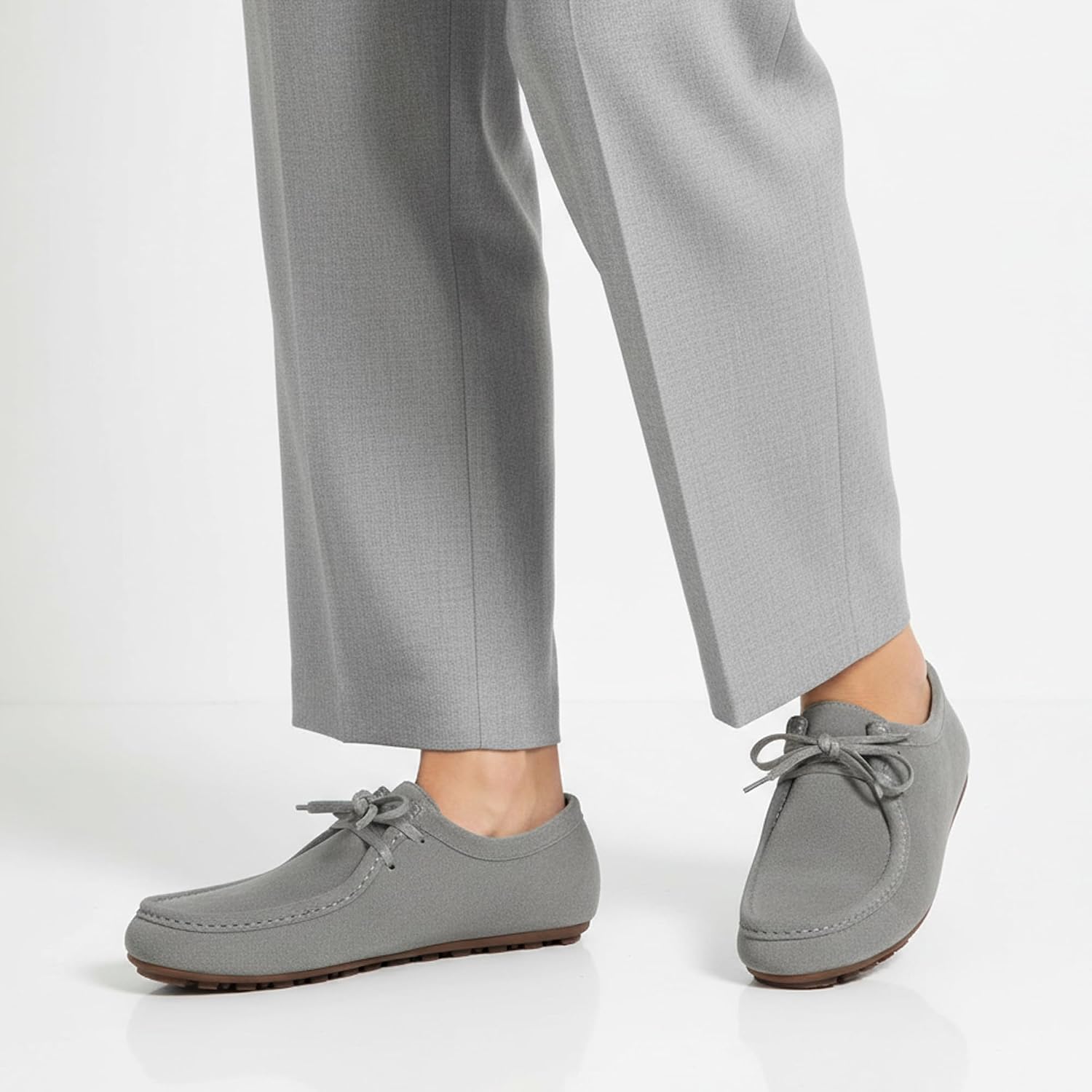 HARENCE Women's Loafers Casual Oxfords: Lace Up Suede Dressy Flats Comfortable Walking Shoes for Work Office Business