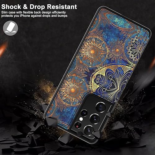 Miniatura 5 de LETO Funda para Galaxy S21 Plus, funda de piel tipo cartera con tapa y diseños de moda para niñas y mujeres, ranuras para tarjetas, funda protectora