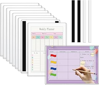 10 Pack Magnetic Sign Holder 8.5x11 Plastic, Writability Clear Sign Holders with Magnet Strips and Adhesive Strips for Office Retail Store Wall Display, Warehouse/Lift Document Display