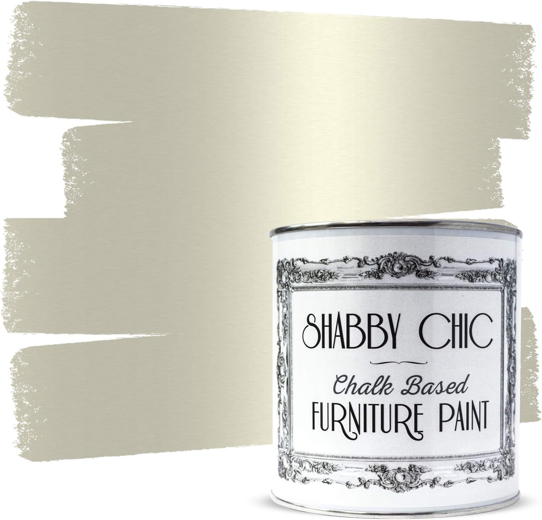 Shabby Chic Chalk Furniture Paint: Luxurious Chalk Finish Craft Paint for Home Decor, DIY, Wood Cabinets - All-in-One Paints with Rustic Matte Finish [Antique Champagne] - (8.5oz Can Covers 32sf)
