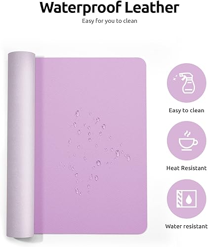 Miniatura 299 de YSAGi Protector de escritorio de cuero, tapete de oficina, alfombrilla grande para mouse, antideslizante, de piel sintética, almohadilla