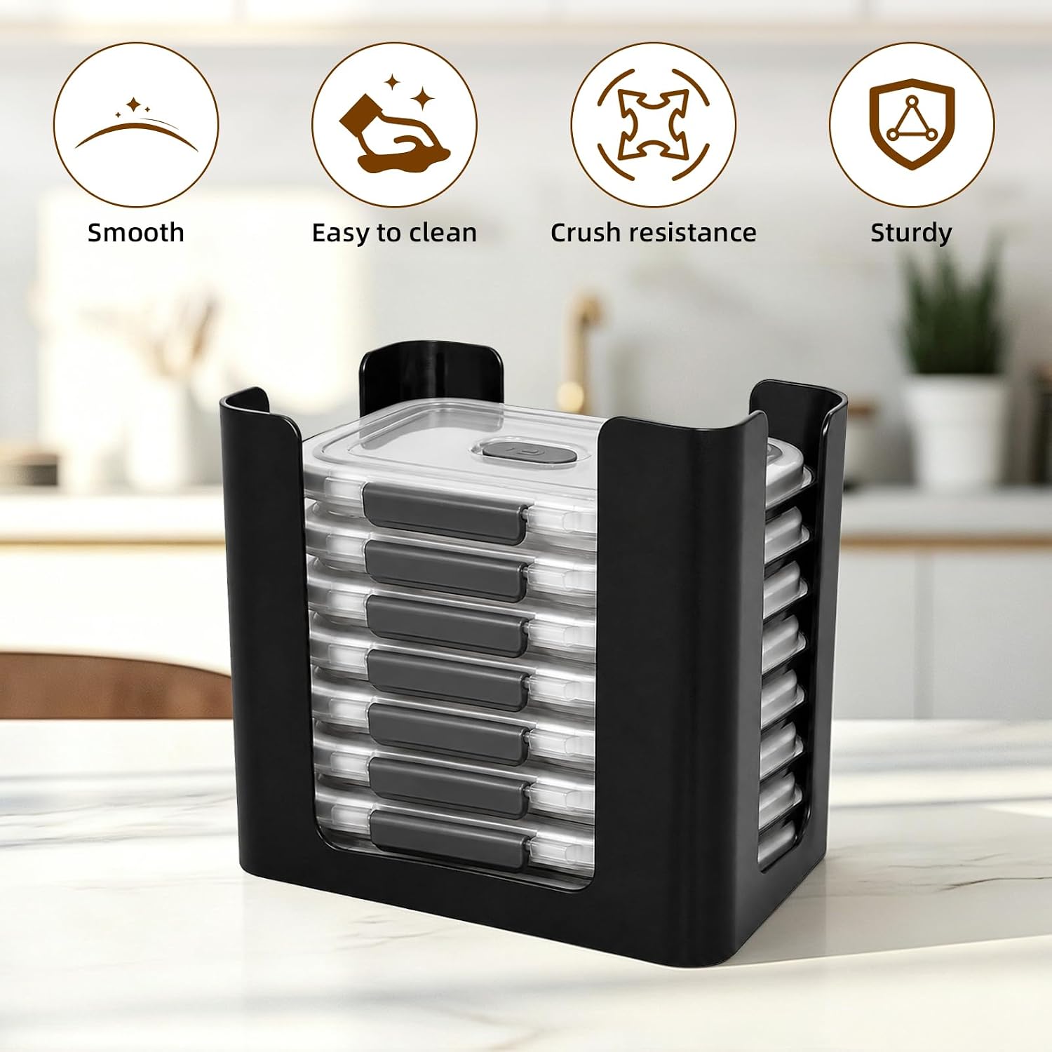 Food Container Lid Organizer 3pcs Compatible with Rubbermaid Brilliance Lid