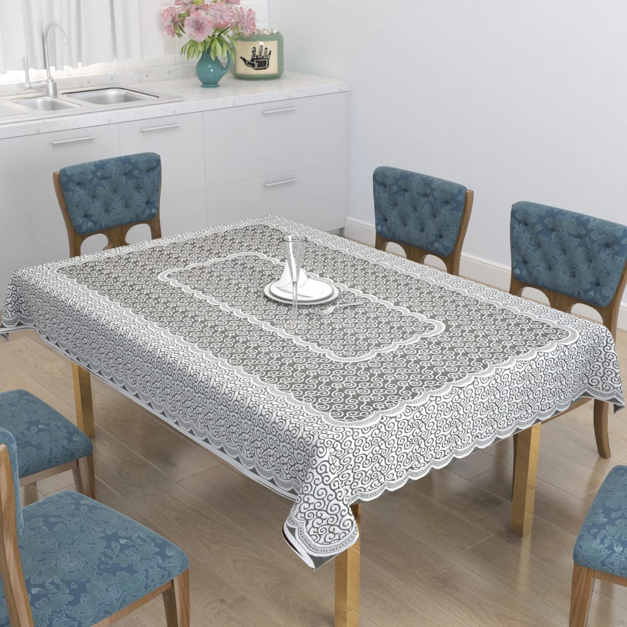 Cotton 6 Seater Dining Table Cover – 60×90 Inches Printed Rectangular Waterproof Table Cloth – Anti Slip Washable Premium Durable Dining Table Cover 6 Seater,Grey Cotton 6 Seater Dining Table Cover – 60×90 Inches Printed Rectangular Waterproof Table Cloth – Anti Slip Washable Premium Durable Dining Table Cover 6 Seater,Grey