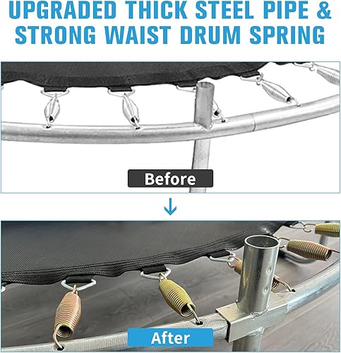 Miniatura 3 de Adjustable Toddler Trampoline with Enclosure Net, IndoorOutdoor Mini Baby Trampoline, No-Gap Safe Design