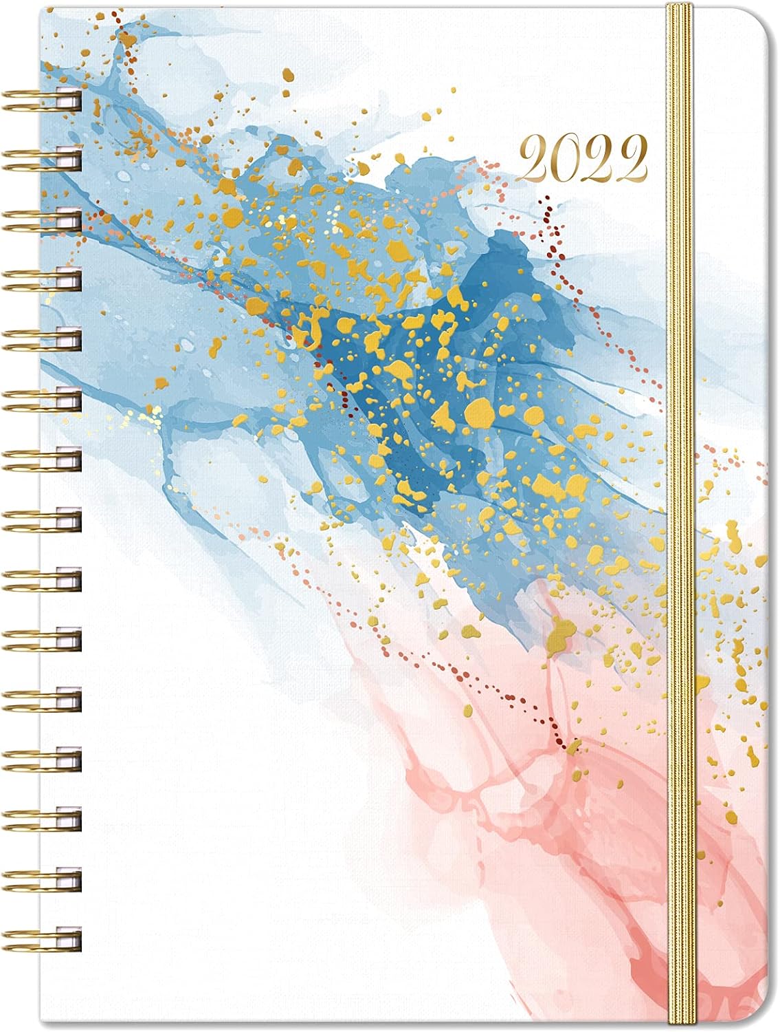 2022 Planner - Planner 2022, Monthly planner, 6.4"x 8.5", Flexible Cover Planner with Elastic Closure, Coated Tabs, Inner Pocket