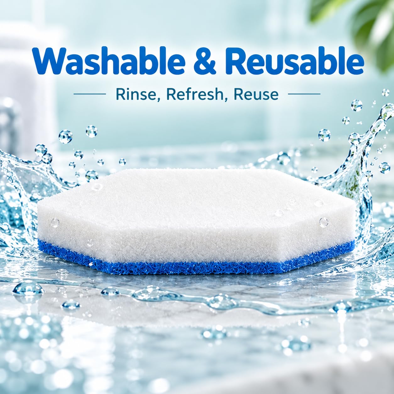 Tamponi Pulizia Bagno per Vileda Bath Magic 150343, Set da 6 bifacciali