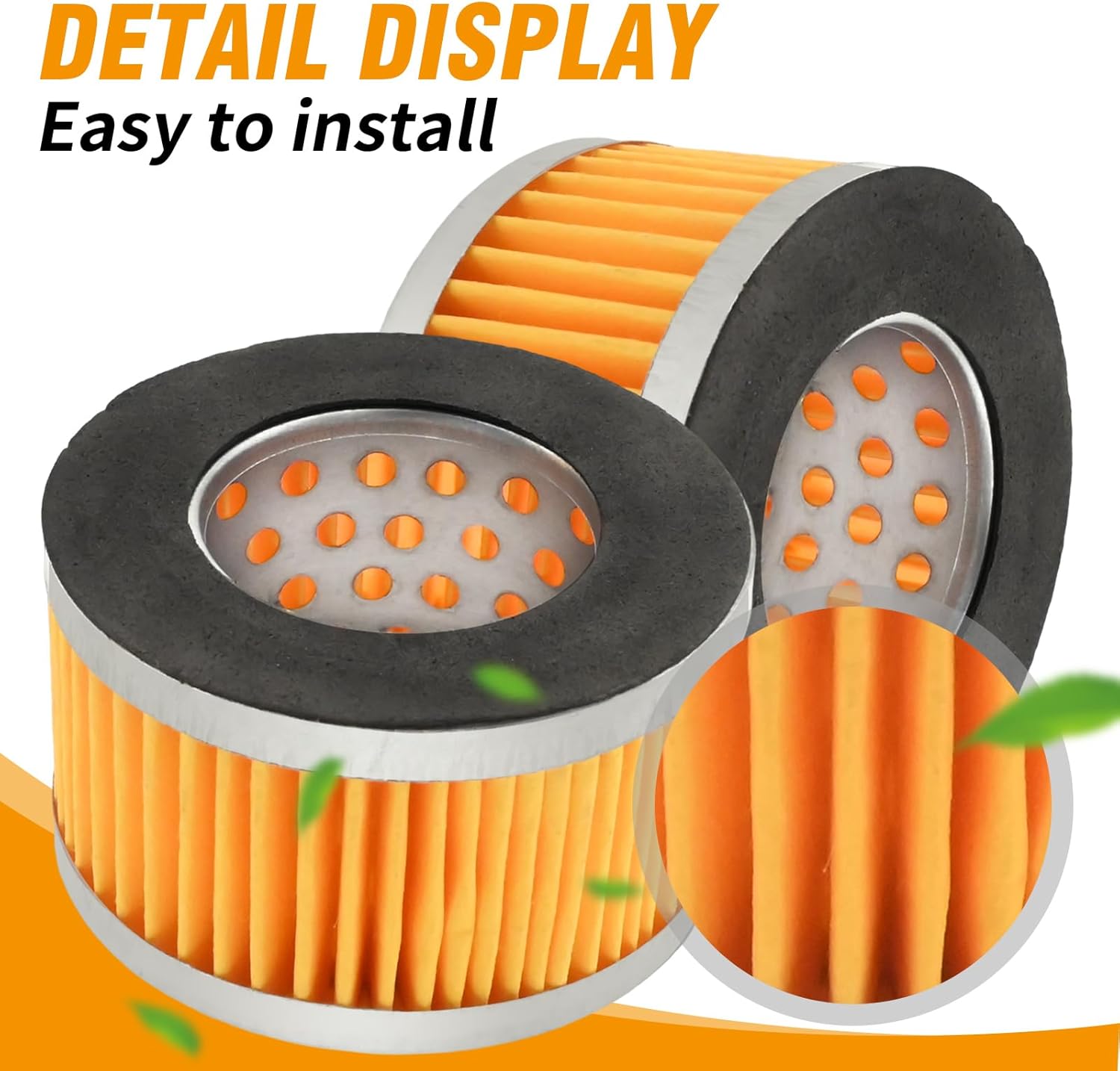 8 Pcs Air Compressor Filter, Intake Paper Filter Elements 2.6 X 1.6 Inches Piston Type, Air Replacement Parts Element Yellow Compressor Accessories