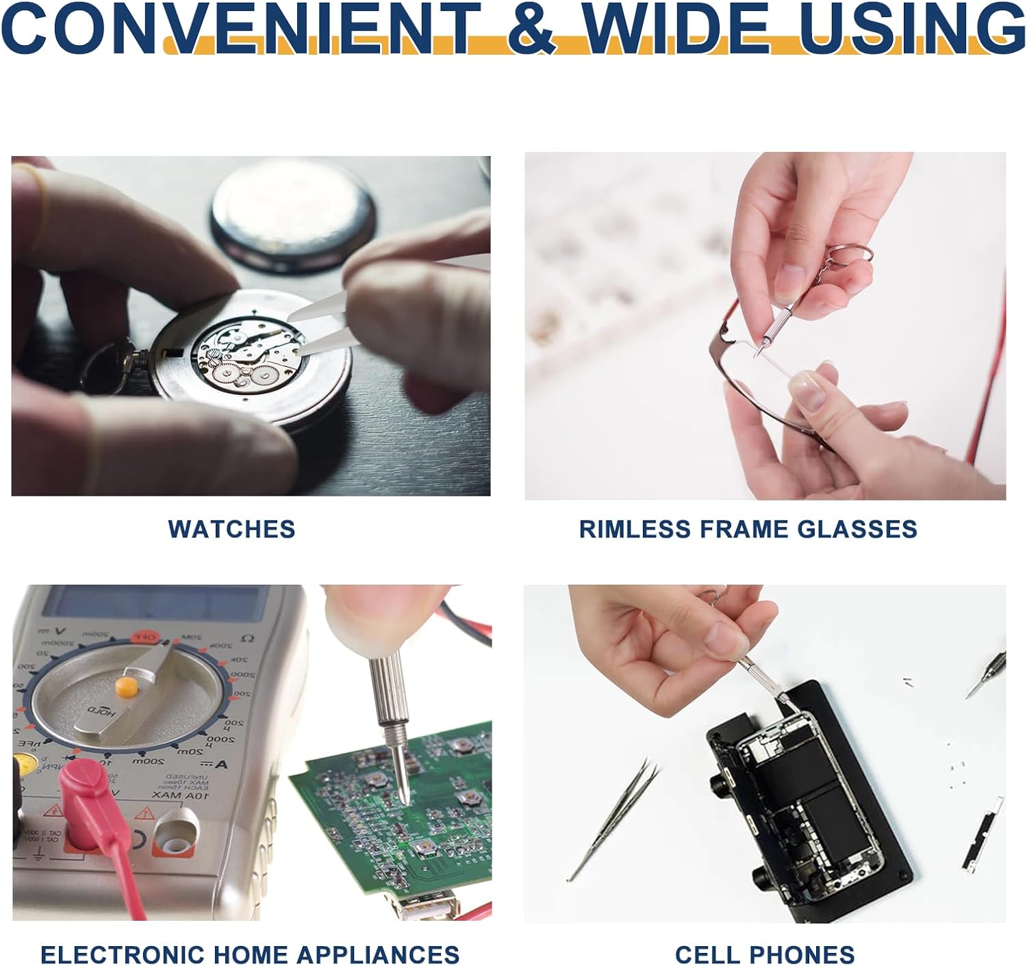 Rimless Glasses Frame Tools - Optician Plier Set with 600 Pcs Tiny Screws, Adjusting Eyeglass Arms, Repairing Eye Glass, Sunglass, Jewelry, Watch