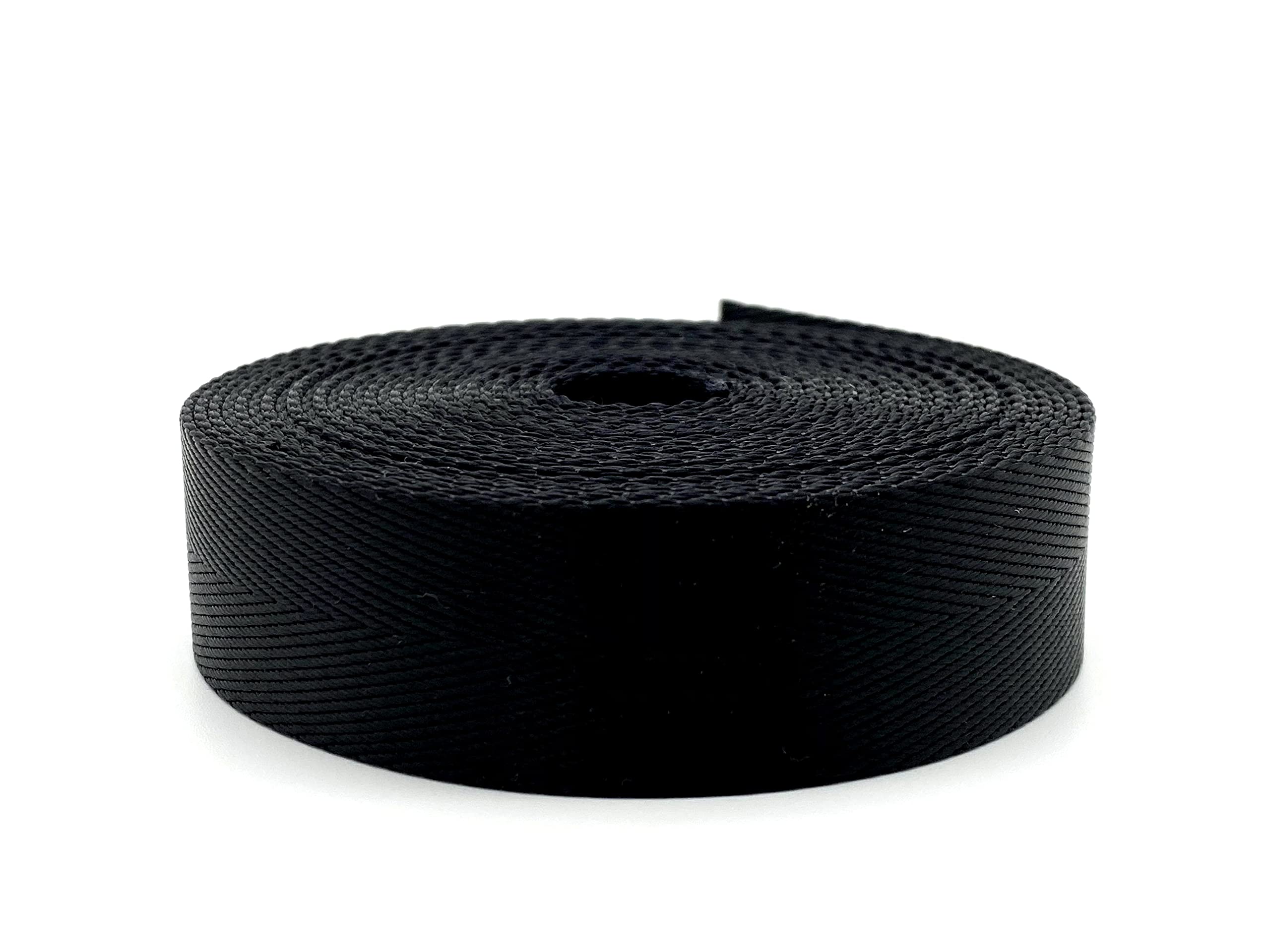 3dancraftit Nylon Webbing Ribbon Heavy Weight Black Strap Replacement 5 Yards 5/8 inch (15mm) ZA41