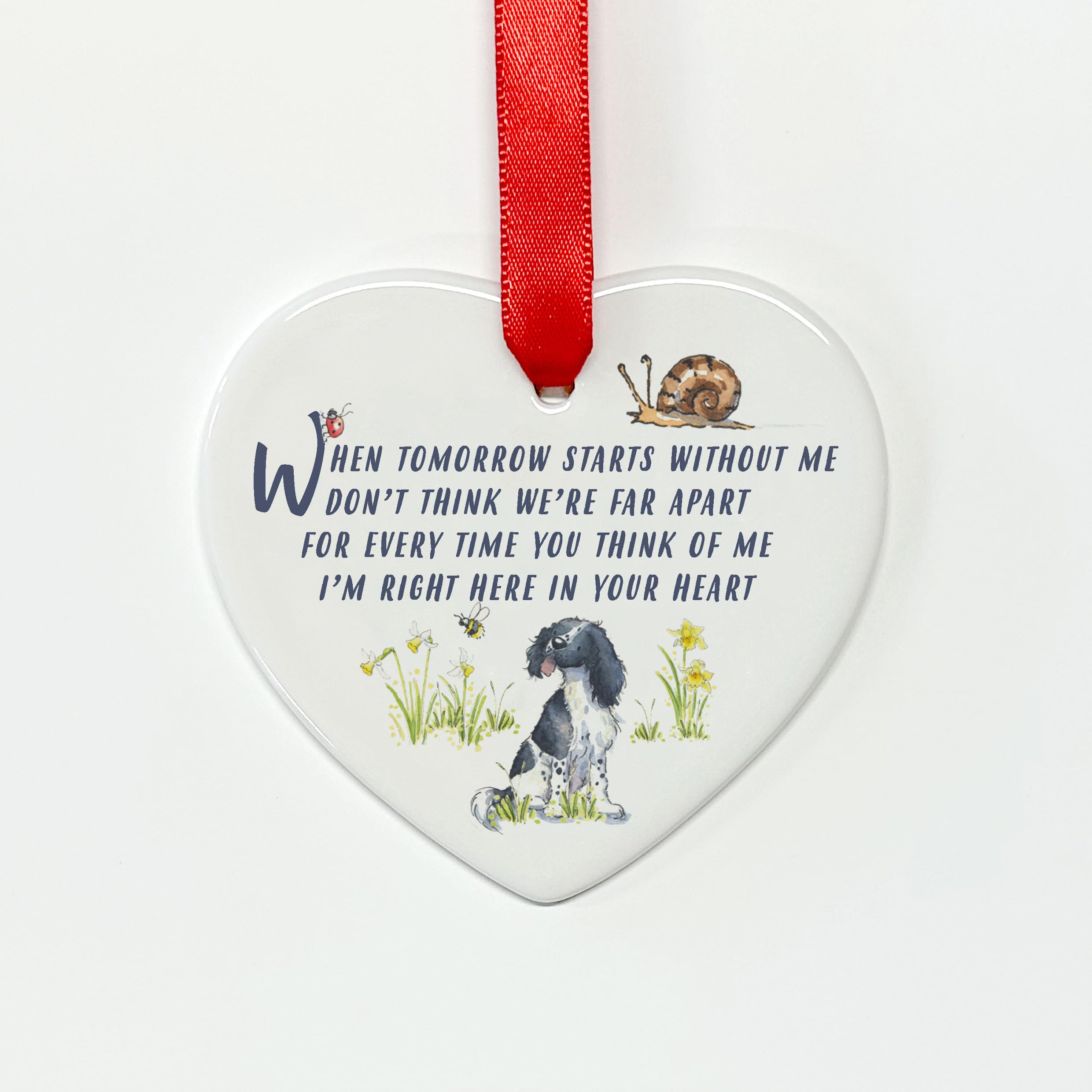 Image Industry Springer Spaniel Black Memorial Ceramic Heart Keepsake Gift