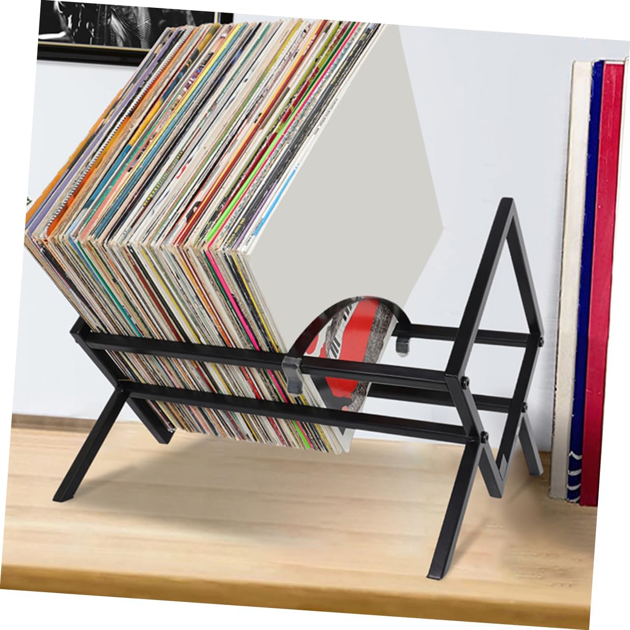 Desktop Iron Book Holder Multi-functional Magazine Rack for Records Books and Newspapers Stylish Home Storage for Small Spaces
