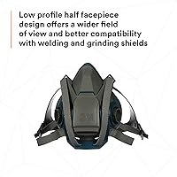 Vista 3 de 3M Respirador reutilizable de medio rostro, diseño rugoso, Quick Latch, L, grisverde azulado, 1