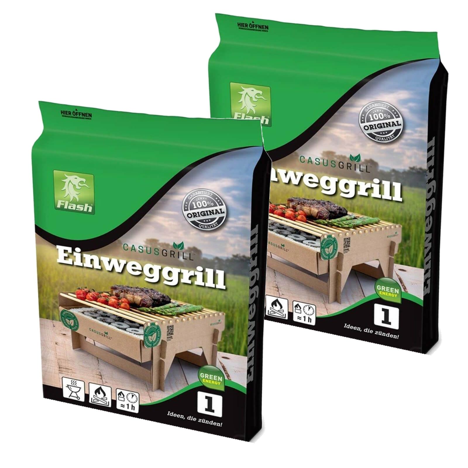Nachhaltiger Premium Lavastein Einweggrill 6 Stück inkl. Anzüghilfe 60 Minuten Grillzeit Holz Bambus Holzkohle (6)