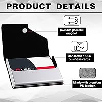 Vista 3 de Yexiya 20 tarjeteros de piel sintética con cierre magnético, de acero inoxidable, delgada, para tarjetas de crédito, identificación, mujeres