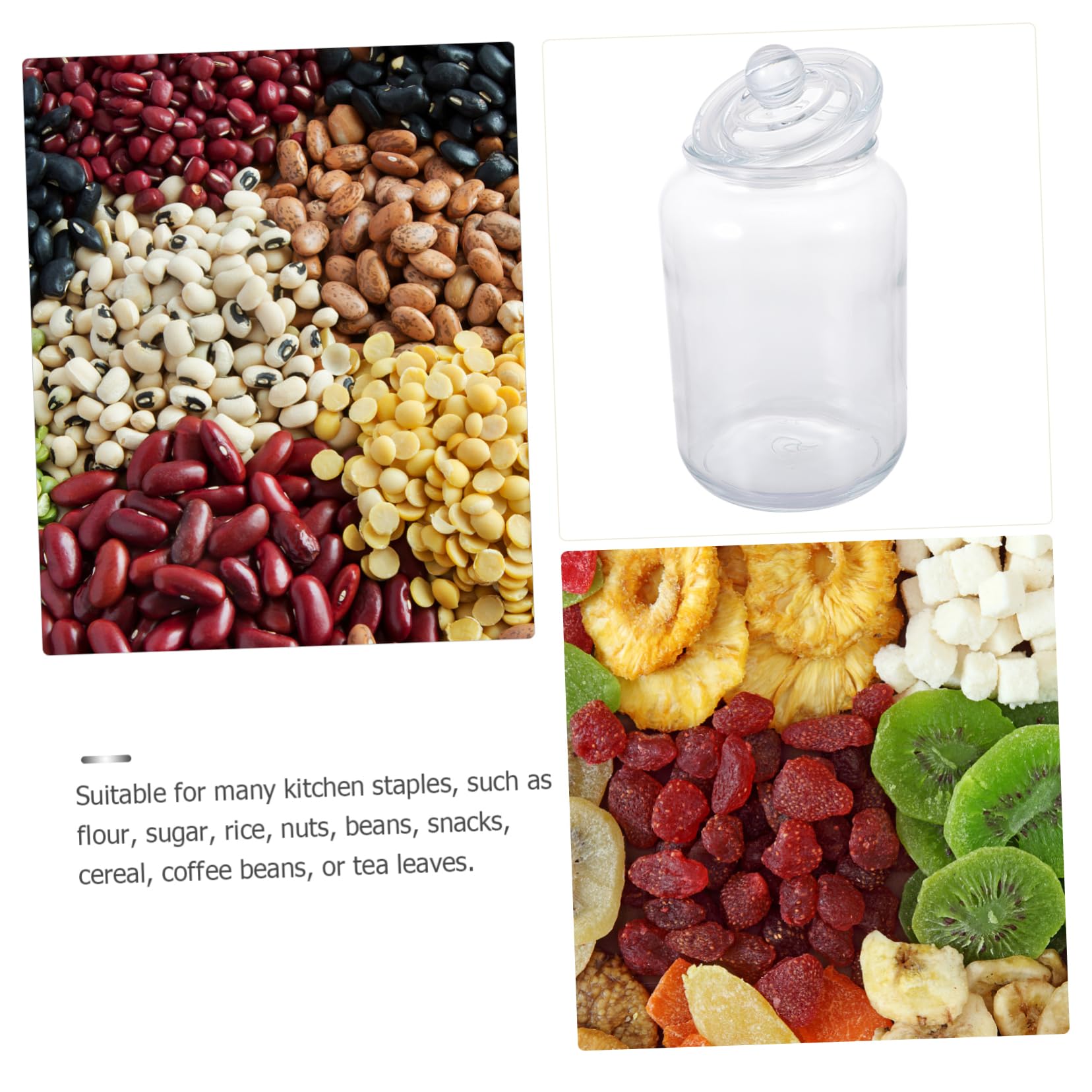 MAGICLULU Vasetto in Vetro Sigillato per Conservazione Alimenti Contenitore Trasparente Cucina Barattolo Ermetico per Cereali Bottiglia Resistente Chiusura di Aria