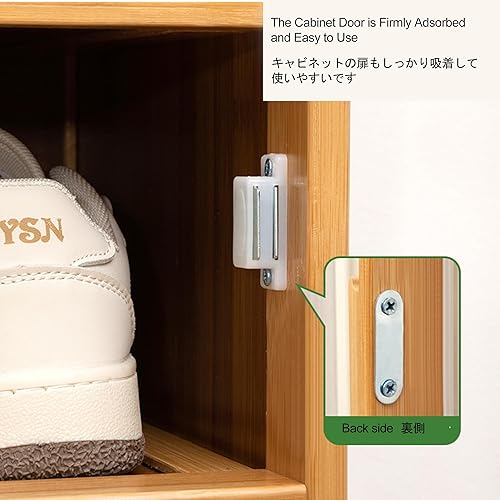 Miniatura 6 de Armario de almacenamiento de zapatos de ratán para entrada, armario estrecho para zapatos, zapatero independiente con puertas, zapatero cerrado de