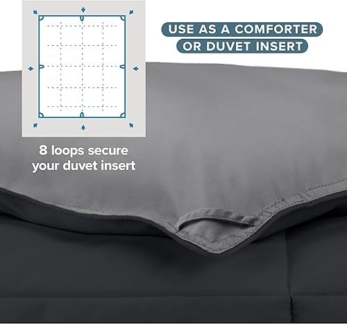 Miniatura 3 de Bare Home serie 1800 Edredón, un color distinto por cada lado, con relleno sintético, muy suave, calor en todas las estaciones, tamaño