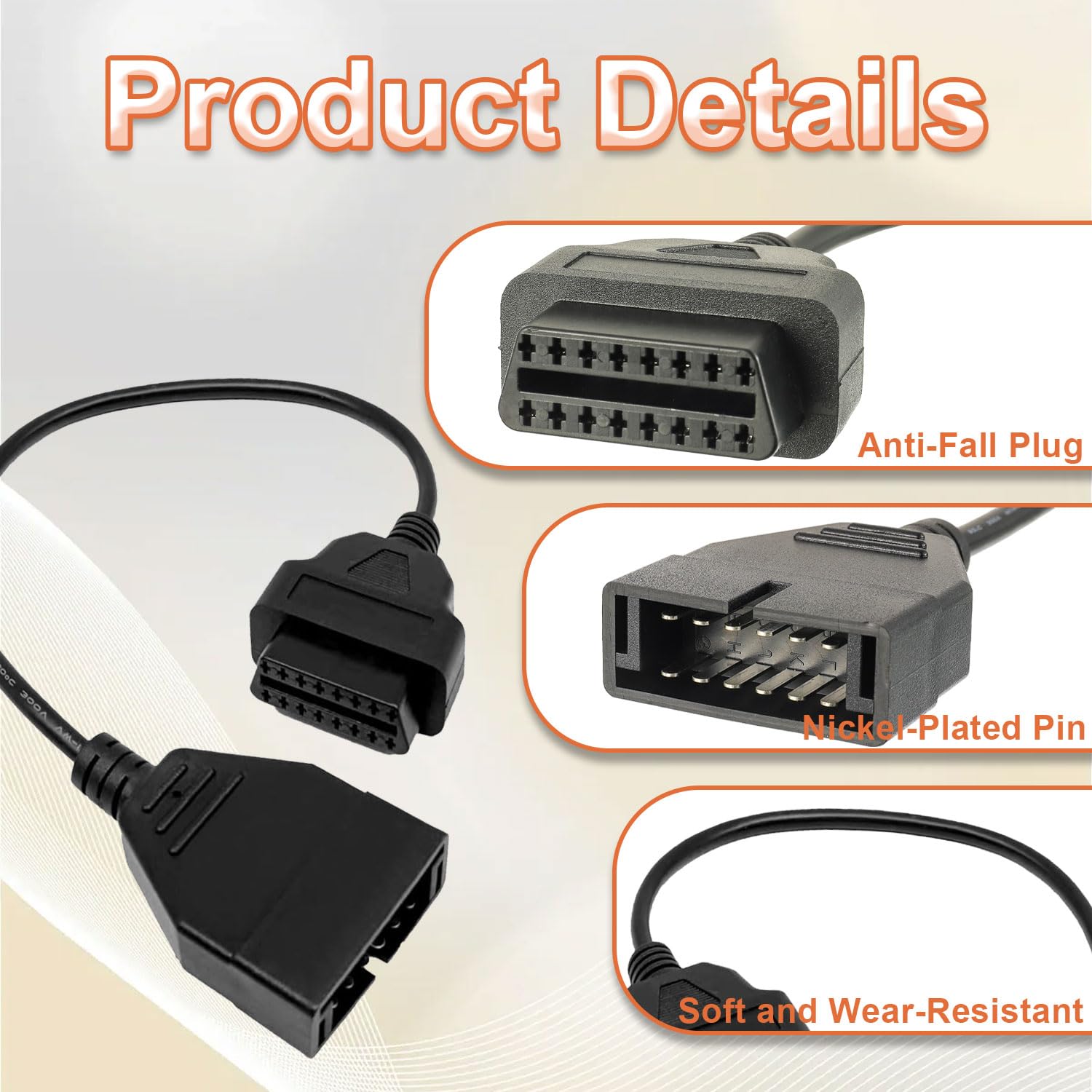 OBD2 to OBD1 GM Adapter, OBD1 Scanner Car Diagnostic Extension Cable, 12 Pin to OBDII 16 Pin Cable, for GM Vehicles Diagnostic Tool