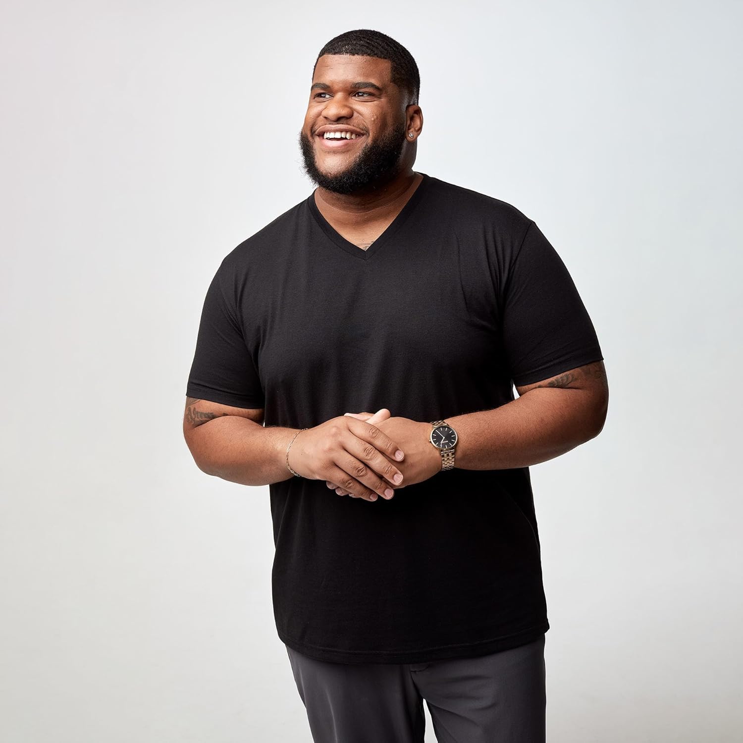 Fresh Clean Threads Men's T-Shirts V Neck Premium Basic Short Sleeve Tees - Fitted Style, Ultra Soft, Tag-Free Comfort - Image 3