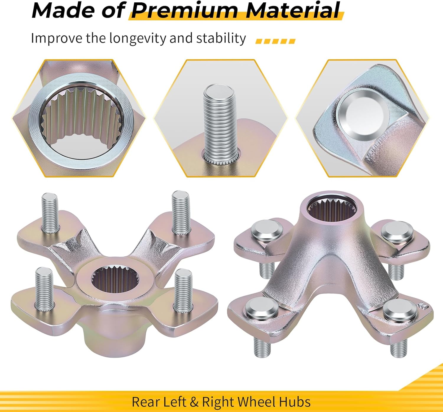M MATI Rear Left & Right Wheel Hubs for Suzuki QuadSport 400 LT-Z400 2009-2014 QuadRacer 450 LT-R450 2006-2009 64110-45G01